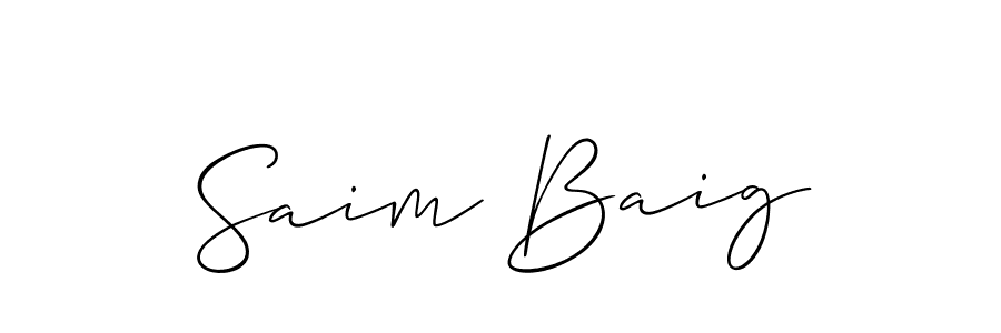 This is the best signature style for the Saim Baig name. Also you like these signature font (Allison_Script). Mix name signature. Saim Baig signature style 2 images and pictures png