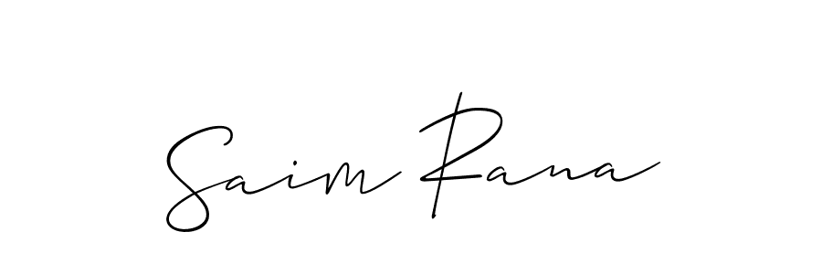 Design your own signature with our free online signature maker. With this signature software, you can create a handwritten (Allison_Script) signature for name Saim Rana. Saim Rana signature style 2 images and pictures png