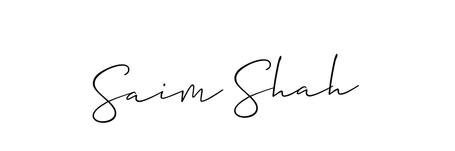 You should practise on your own different ways (Allison_Script) to write your name (Saim Shah) in signature. don't let someone else do it for you. Saim Shah signature style 2 images and pictures png