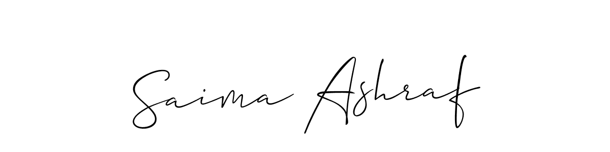 Allison_Script is a professional signature style that is perfect for those who want to add a touch of class to their signature. It is also a great choice for those who want to make their signature more unique. Get Saima Ashraf name to fancy signature for free. Saima Ashraf signature style 2 images and pictures png