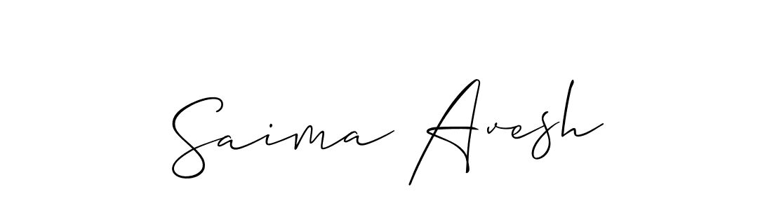 Also we have Saima Avesh name is the best signature style. Create professional handwritten signature collection using Allison_Script autograph style. Saima Avesh signature style 2 images and pictures png