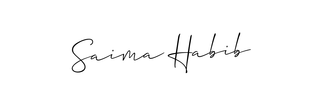 Use a signature maker to create a handwritten signature online. With this signature software, you can design (Allison_Script) your own signature for name Saima Habib. Saima Habib signature style 2 images and pictures png