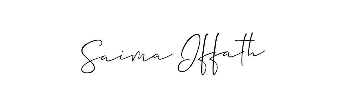 Make a beautiful signature design for name Saima Iffath. With this signature (Allison_Script) style, you can create a handwritten signature for free. Saima Iffath signature style 2 images and pictures png