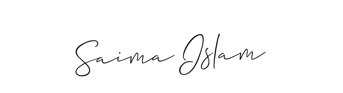 You should practise on your own different ways (Allison_Script) to write your name (Saima Islam) in signature. don't let someone else do it for you. Saima Islam signature style 2 images and pictures png