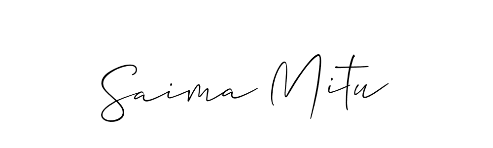 Also we have Saima Mitu name is the best signature style. Create professional handwritten signature collection using Allison_Script autograph style. Saima Mitu signature style 2 images and pictures png
