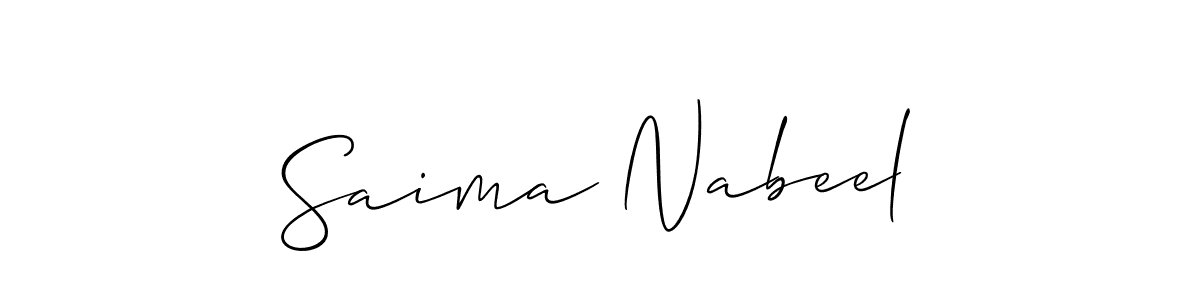 How to Draw Saima Nabeel signature style? Allison_Script is a latest design signature styles for name Saima Nabeel. Saima Nabeel signature style 2 images and pictures png