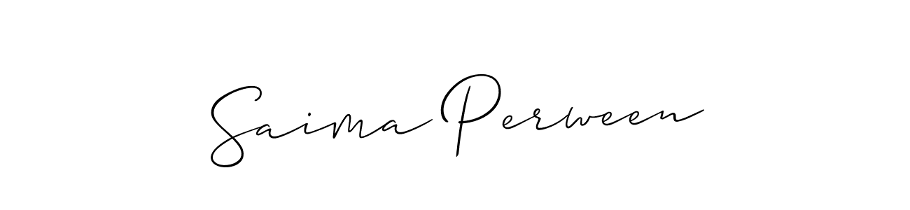 Also You can easily find your signature by using the search form. We will create Saima Perween name handwritten signature images for you free of cost using Allison_Script sign style. Saima Perween signature style 2 images and pictures png