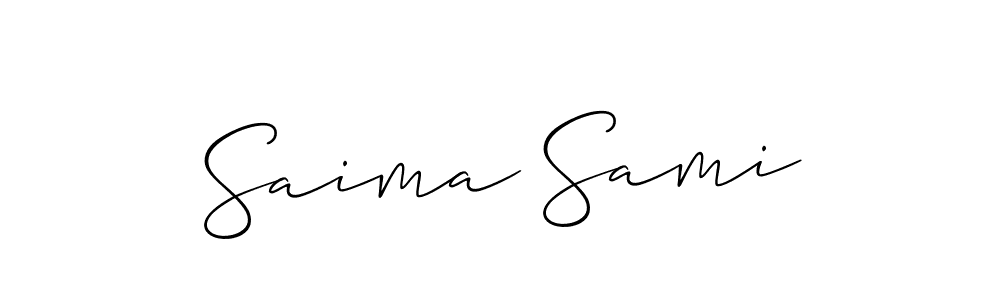Allison_Script is a professional signature style that is perfect for those who want to add a touch of class to their signature. It is also a great choice for those who want to make their signature more unique. Get Saima Sami name to fancy signature for free. Saima Sami signature style 2 images and pictures png