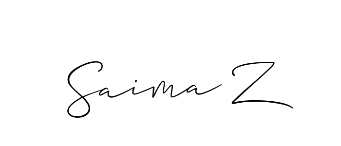 if you are searching for the best signature style for your name Saima Z. so please give up your signature search. here we have designed multiple signature styles  using Allison_Script. Saima Z signature style 2 images and pictures png