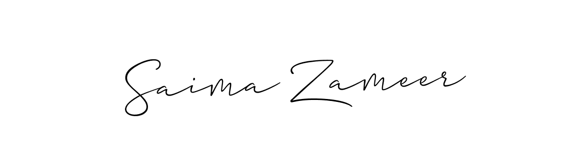 Make a short Saima Zameer signature style. Manage your documents anywhere anytime using Allison_Script. Create and add eSignatures, submit forms, share and send files easily. Saima Zameer signature style 2 images and pictures png