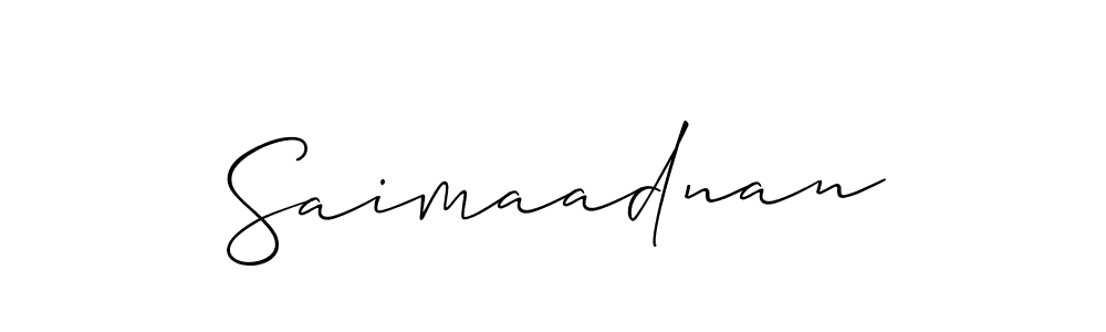 Use a signature maker to create a handwritten signature online. With this signature software, you can design (Allison_Script) your own signature for name Saimaadnan. Saimaadnan signature style 2 images and pictures png