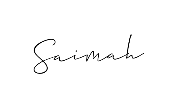 How to make Saimah name signature. Use Allison_Script style for creating short signs online. This is the latest handwritten sign. Saimah signature style 2 images and pictures png