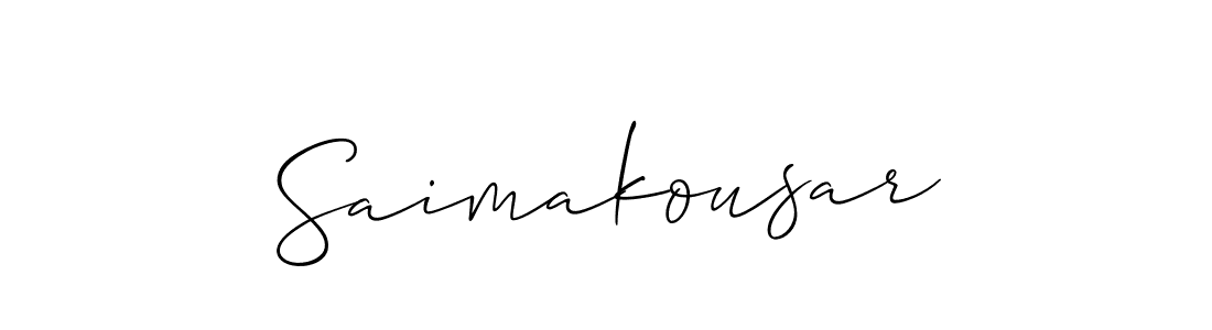 Design your own signature with our free online signature maker. With this signature software, you can create a handwritten (Allison_Script) signature for name Saimakousar. Saimakousar signature style 2 images and pictures png