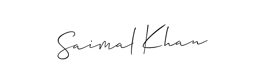 You should practise on your own different ways (Allison_Script) to write your name (Saimal Khan) in signature. don't let someone else do it for you. Saimal Khan signature style 2 images and pictures png
