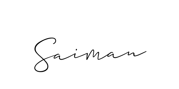 Create a beautiful signature design for name Saiman. With this signature (Allison_Script) fonts, you can make a handwritten signature for free. Saiman signature style 2 images and pictures png