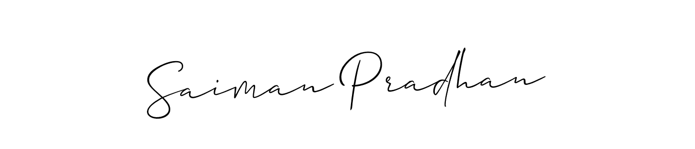 You should practise on your own different ways (Allison_Script) to write your name (Saiman Pradhan) in signature. don't let someone else do it for you. Saiman Pradhan signature style 2 images and pictures png