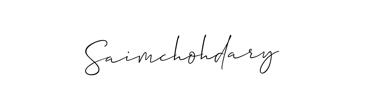 Also You can easily find your signature by using the search form. We will create Saimchohdary name handwritten signature images for you free of cost using Allison_Script sign style. Saimchohdary signature style 2 images and pictures png