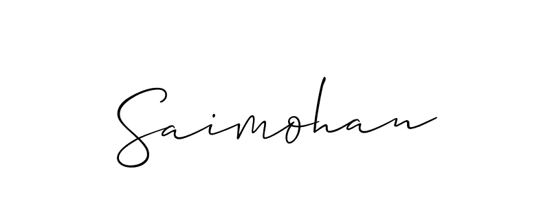 Design your own signature with our free online signature maker. With this signature software, you can create a handwritten (Allison_Script) signature for name Saimohan. Saimohan signature style 2 images and pictures png