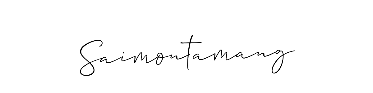 It looks lik you need a new signature style for name Saimontamang. Design unique handwritten (Allison_Script) signature with our free signature maker in just a few clicks. Saimontamang signature style 2 images and pictures png