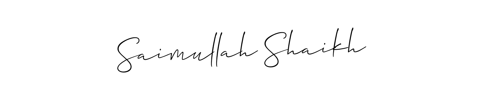 How to Draw Saimullah Shaikh signature style? Allison_Script is a latest design signature styles for name Saimullah Shaikh. Saimullah Shaikh signature style 2 images and pictures png