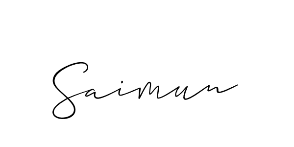 Design your own signature with our free online signature maker. With this signature software, you can create a handwritten (Allison_Script) signature for name Saimun. Saimun signature style 2 images and pictures png