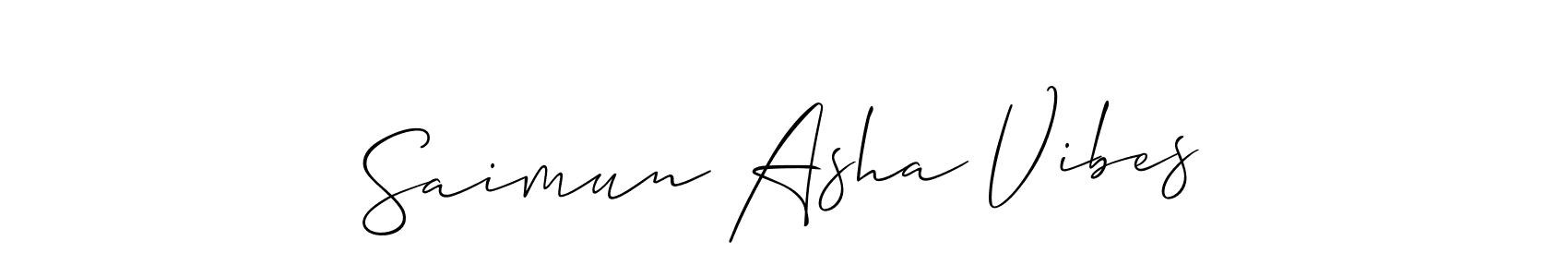 Also we have Saimun Asha Vibes name is the best signature style. Create professional handwritten signature collection using Allison_Script autograph style. Saimun Asha Vibes signature style 2 images and pictures png