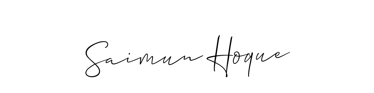 You should practise on your own different ways (Allison_Script) to write your name (Saimun Hoque) in signature. don't let someone else do it for you. Saimun Hoque signature style 2 images and pictures png