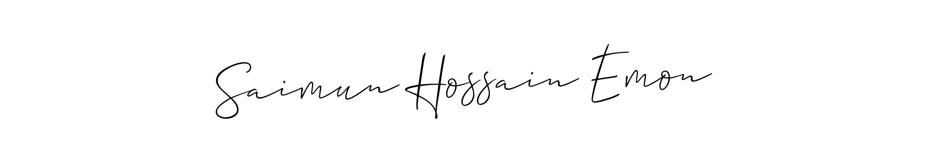 How to make Saimun Hossain Emon name signature. Use Allison_Script style for creating short signs online. This is the latest handwritten sign. Saimun Hossain Emon signature style 2 images and pictures png