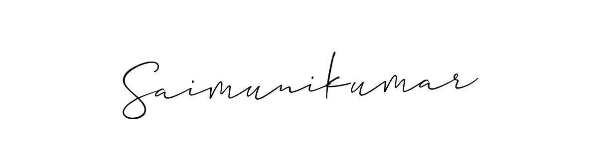 It looks lik you need a new signature style for name Saimunikumar. Design unique handwritten (Allison_Script) signature with our free signature maker in just a few clicks. Saimunikumar signature style 2 images and pictures png