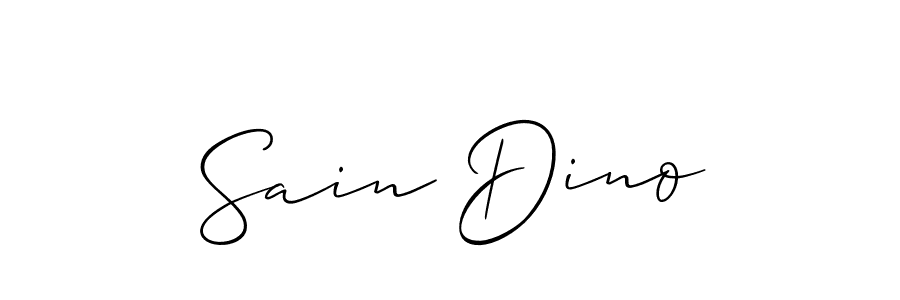 The best way (Allison_Script) to make a short signature is to pick only two or three words in your name. The name Sain Dino include a total of six letters. For converting this name. Sain Dino signature style 2 images and pictures png
