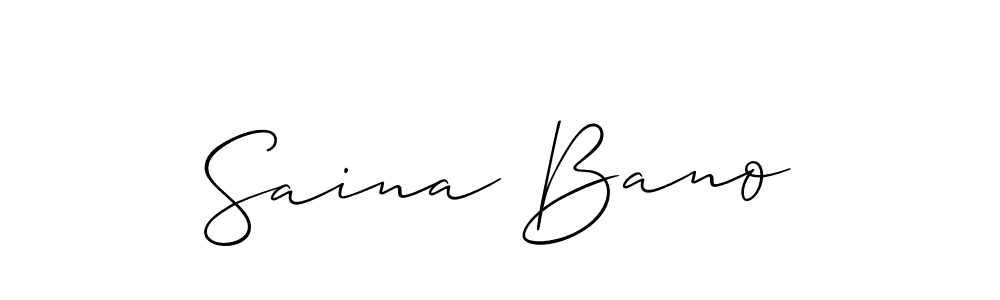 Design your own signature with our free online signature maker. With this signature software, you can create a handwritten (Allison_Script) signature for name Saina Bano. Saina Bano signature style 2 images and pictures png