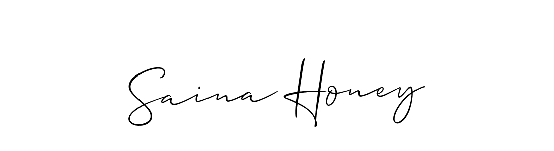 Create a beautiful signature design for name Saina Honey. With this signature (Allison_Script) fonts, you can make a handwritten signature for free. Saina Honey signature style 2 images and pictures png