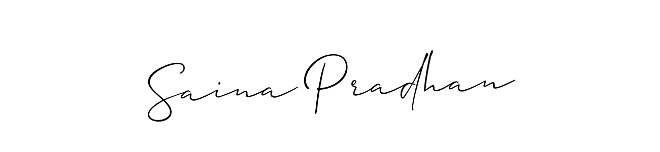 Make a beautiful signature design for name Saina Pradhan. With this signature (Allison_Script) style, you can create a handwritten signature for free. Saina Pradhan signature style 2 images and pictures png