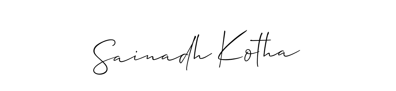 How to make Sainadh Kotha signature? Allison_Script is a professional autograph style. Create handwritten signature for Sainadh Kotha name. Sainadh Kotha signature style 2 images and pictures png