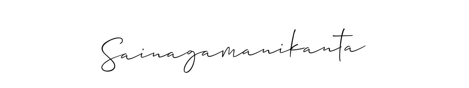 How to make Sainagamanikanta name signature. Use Allison_Script style for creating short signs online. This is the latest handwritten sign. Sainagamanikanta signature style 2 images and pictures png