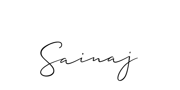 Make a beautiful signature design for name Sainaj. With this signature (Allison_Script) style, you can create a handwritten signature for free. Sainaj signature style 2 images and pictures png