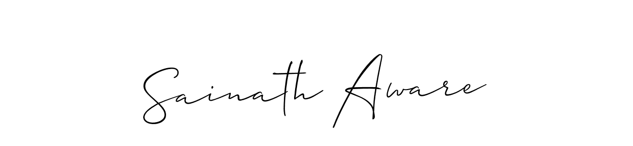 How to make Sainath Aware name signature. Use Allison_Script style for creating short signs online. This is the latest handwritten sign. Sainath Aware signature style 2 images and pictures png