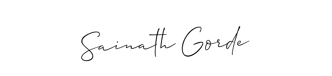 Also we have Sainath Gorde name is the best signature style. Create professional handwritten signature collection using Allison_Script autograph style. Sainath Gorde signature style 2 images and pictures png