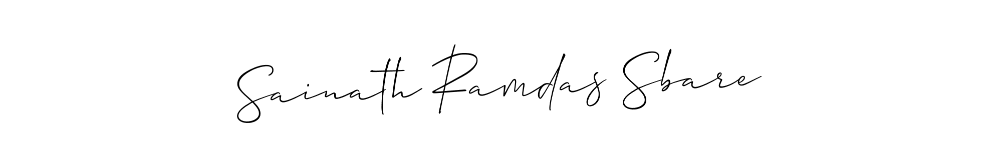 The best way (Allison_Script) to make a short signature is to pick only two or three words in your name. The name Sainath Ramdas Sbare include a total of six letters. For converting this name. Sainath Ramdas Sbare signature style 2 images and pictures png