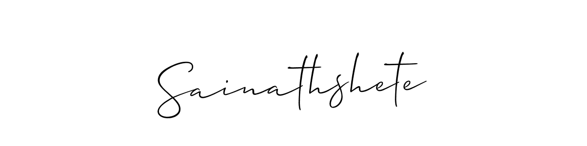 if you are searching for the best signature style for your name Sainathshete. so please give up your signature search. here we have designed multiple signature styles  using Allison_Script. Sainathshete signature style 2 images and pictures png