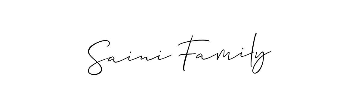 Also You can easily find your signature by using the search form. We will create Saini Family name handwritten signature images for you free of cost using Allison_Script sign style. Saini Family signature style 2 images and pictures png