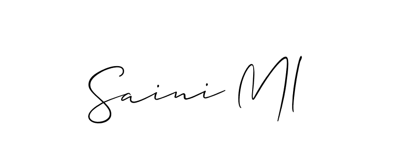 Saini Ml stylish signature style. Best Handwritten Sign (Allison_Script) for my name. Handwritten Signature Collection Ideas for my name Saini Ml. Saini Ml signature style 2 images and pictures png