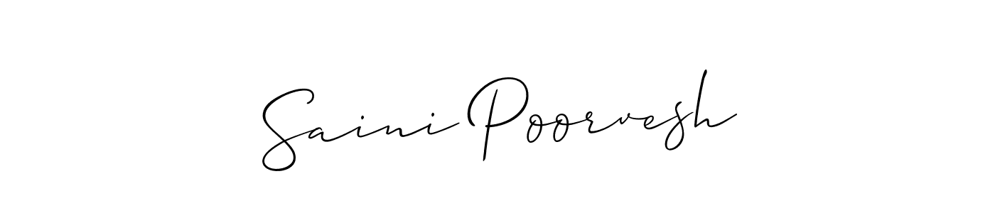 Similarly Allison_Script is the best handwritten signature design. Signature creator online .You can use it as an online autograph creator for name Saini Poorvesh. Saini Poorvesh signature style 2 images and pictures png