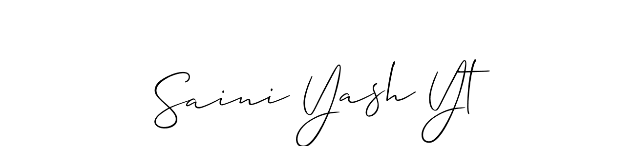Allison_Script is a professional signature style that is perfect for those who want to add a touch of class to their signature. It is also a great choice for those who want to make their signature more unique. Get Saini Yash Yt name to fancy signature for free. Saini Yash Yt signature style 2 images and pictures png