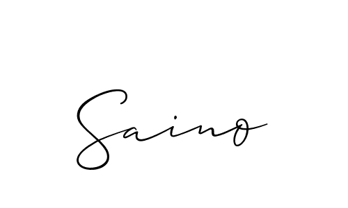 Saino stylish signature style. Best Handwritten Sign (Allison_Script) for my name. Handwritten Signature Collection Ideas for my name Saino. Saino signature style 2 images and pictures png