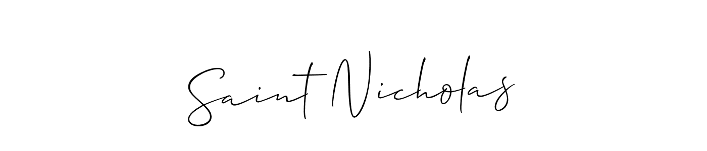 Make a beautiful signature design for name Saint Nicholas. With this signature (Allison_Script) style, you can create a handwritten signature for free. Saint Nicholas signature style 2 images and pictures png