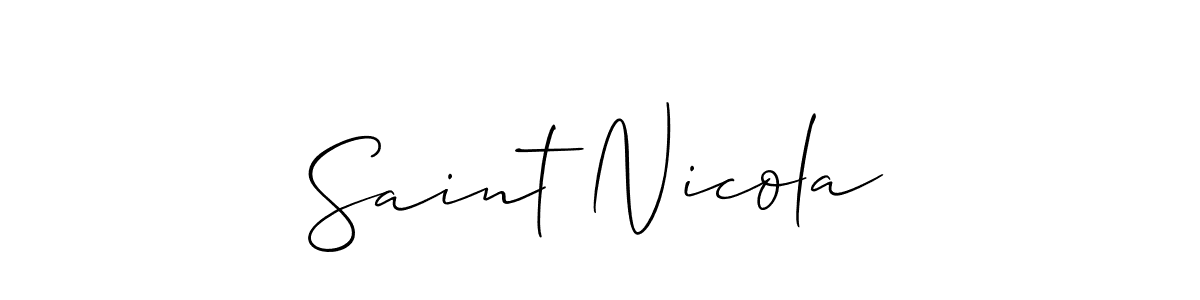 How to Draw Saint Nicola signature style? Allison_Script is a latest design signature styles for name Saint Nicola. Saint Nicola signature style 2 images and pictures png
