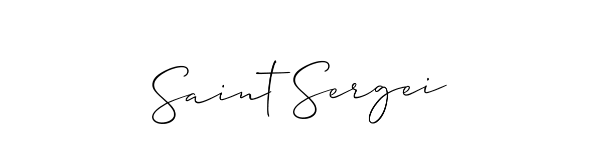 The best way (Allison_Script) to make a short signature is to pick only two or three words in your name. The name Saint Sergei include a total of six letters. For converting this name. Saint Sergei signature style 2 images and pictures png