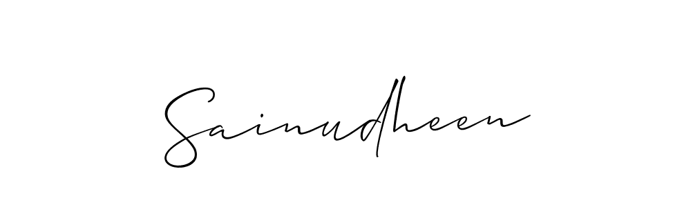 Make a beautiful signature design for name Sainudheen. With this signature (Allison_Script) style, you can create a handwritten signature for free. Sainudheen signature style 2 images and pictures png