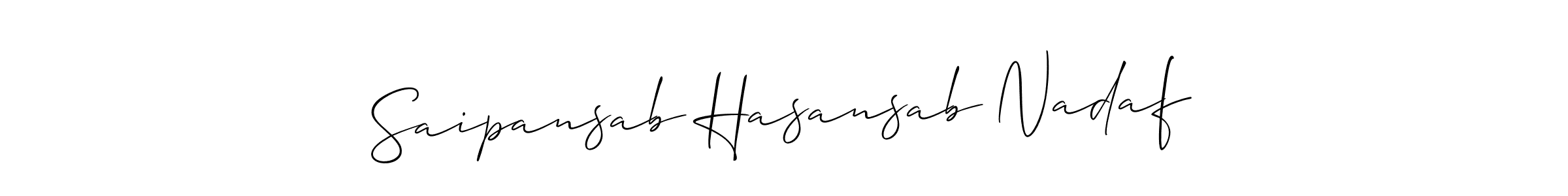 The best way (Allison_Script) to make a short signature is to pick only two or three words in your name. The name Saipansab Hasansab Nadaf include a total of six letters. For converting this name. Saipansab Hasansab Nadaf signature style 2 images and pictures png